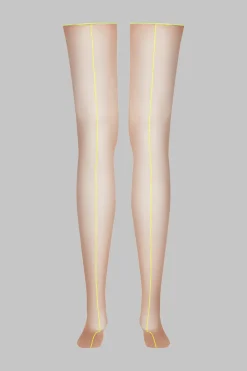 LegwearBas coupés roulés couture fluo 20D
