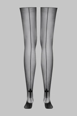 LegwearBas coupés roulés coutures Croix 20D