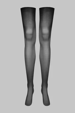 LegwearBas coupés roulés coutures Lurex 20D - Noir/Argent