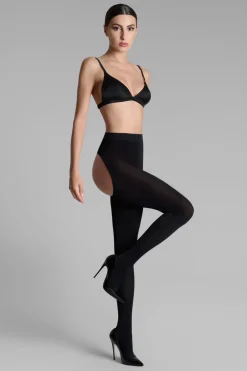 LEGWEARCollant Dos Ouvert 70D - Noir - Scandale x Maison Close