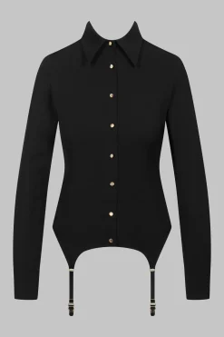 Le Vestiaire032 Chemise porte-jarretelles dos dentelle