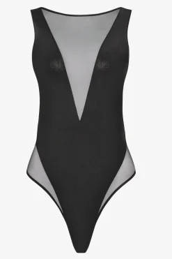 MinuitMaillot de bain une pièce col V transparent