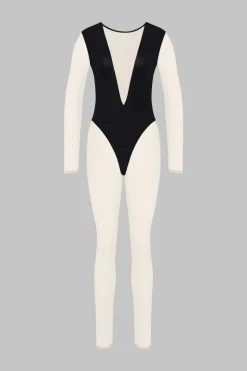 Pure TentationCatsuit col V manches longues